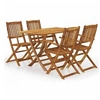 Image de Salon de jardin pliable en acacia - - Brun - 4 personnes - Bois massif