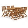 Image de Ensemble à manger d extérieur pliable 7pcs Bois d acacia solide