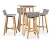 Image de Ensemble d'extérieur en bois - Marron / gris - 60 x 60 x 105 cm