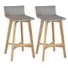 Image de Lot de 2 chaise de bar H. 90 cm non pliable exterieur en bois massif gris