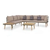 Image de Salon de jardin bois massif marron 4 pieces 60.0 x 60 x 31 8 personnes