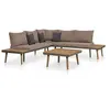 Image de Salon de jardin 4 pieces 3 personnes bois 60 x 200 x 65 cm marron