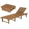 Image de Chaise longue marron L. 61 cm H. 86 cm en acacia non empilable pliable