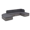 Image de Salon de jardin 6 pcs avec coussins résine tressée gris