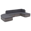 Image de Salon de jardin modulable Vidaxl resine tressee gris 6 pieces 70 x 70 x 63 6 personnes