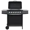 Image de Barbecue au Gaz 6 Zones de Cuisson Acier Noir Cuisine Jardin Terrasse 44282
