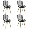 Image de Chaises de salle à manger 4 pcs Noir Rotin naturel