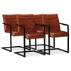 Image de Lot de 4 chaise en acier non empilable non pliable H. 91 cm interieur marron