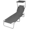 Image de Chaise longue H. 27 cm gris L. 189 cm en acier non empilable pliable