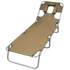 Image de Chaise longue pliable et coussin de tête Dossier réglable Taupe