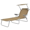 Image de Chaise longue H. 27 cm marron L. 58 cm en acier pliable
