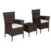 Image de Salon de jardin 3 pieces resine tressee 2 personnes 41.0 x 41 x 42 cm marron