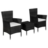 Image de Salon de jardin resine tressee noir 3 pieces 2 personnes