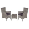Image de Salon de jardin resine tressee gris 3 pieces 41.0 x 41 x 42 cm 2 personnes