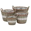 Image de Lits surélevés 4 pcs Osier avec doublure en PE
