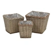Image de Lits surélevés 3 pcs Osier avec doublure en PE