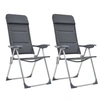 Image de Chaise de camping lot de 2 Gris 58x69x111 cm Aluminium