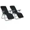 Image de Chaises pliables de jardin avec coussins lot de 2 Noir