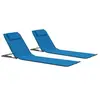 Image de Tapis de plage pliables 2 pcs Acier et tissu Bleu
