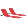 Image de Tapis de plage pliables 2 pcs Acier et tissu Rouge
