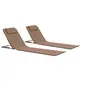 Image de Tapis de plage pliables 2 pcs Acier et tissu marron