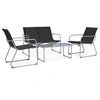 Image de Salon de jardin noir acier 4 pieces 90.0 x 45 x 38 4 personnes