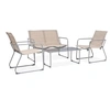Image de Salon de jardin acier beige 4 pieces 90.0 x 45 x 38 4 personnes