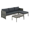 Image de Salon de jardin modulable gris resine tressee 3 personnes 58 x 58 cm 3 pieces