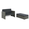 Image de Salon de jardin modulable polyethylene gris 2 pieces 2 personnes