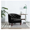 Image de Fauteuil avec Revêtement en Velours Noir Salon Salle de Séjour Canapé