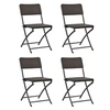 Image de Chaises pliables de jardin lot de 4 PEHD et acier