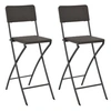 Image de Chaise de bar pliable lot de 2 PEHD et acier Aspect de rotin