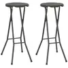 Image de Tabouret de bar pliable lot de 2 PEHD et acier Aspect rotin