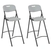 Image de Chaises de bar pliables lot de 2 PEHD et acier Blanc