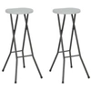 Image de Tabourets de bar pliables lot de 2 PEHD et acier Blanc