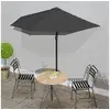 Image de Parasol de balcon et mât en aluminium Anthracite 270x144cm Demi