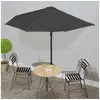 Image de Parasol d'Extérieur Mât Aluminium 300x155 cm Anthracite Jardin Plage 44593