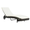 Image de Chaise longue marron H. 37 cm L. 199 cm en resine tressee non pliable