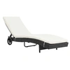 Image de Chaise longue noir en resine tressee H. 37 cm L. 199 cm non empilable non pliable