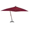 Image de Parasol de Jardin en Porte-à-faux avec Mât en Bois, Pare-soleil de Patio, Abri de Soleil, Parasol de Terrasse 44493