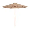 Image de Parasol d'Extérieur avec Mât en Bois, Pare-soleil de Patio, Abri de Soleil, Parasol de Plage Jardin Terrasse Balcon, 44496