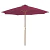 Image de Parasol d'Extérieur avec Mât en Bois, Pare-soleil de Patio, Abri de Soleil, Parasol de Plage Jardin Terrasse Balcon, 44497