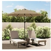 Image de Parasol met LED-verlichting en stalen paal 300 cm taupe44512