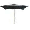 Image de Parasol Extérieur Mât Bois 200x300 cm Anthracite Jardin Plage Terrasse 44513