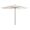 Image de Parasol d'Extérieur avec Mât en Bois, Pare-soleil de Patio, Abri de Soleil, Parasol de Plage Jardin Terrasse Balcon, 44527