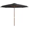 Image de Parasol d'Extérieur avec Mât en Bois, Pare-soleil de Patio, Abri de Soleil, Parasol de Plage Jardin Terrasse Balcon, 44529