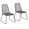 Image de Lot de 2 chaise en resine tressee non empilable non pliable exterieur H. 91 cm noir