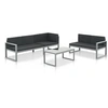 Image de Salon de jardin aluminium 2 personnes 3 pieces 66 x 90 x 64.5 cm noir