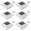 Image de Lampe solaire à LED carrée d'extérieur 6 pcs 12 cm Blanc