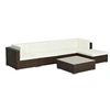 Image de Salon de jardin 6 pcs avec coussins Résine tressée Marron